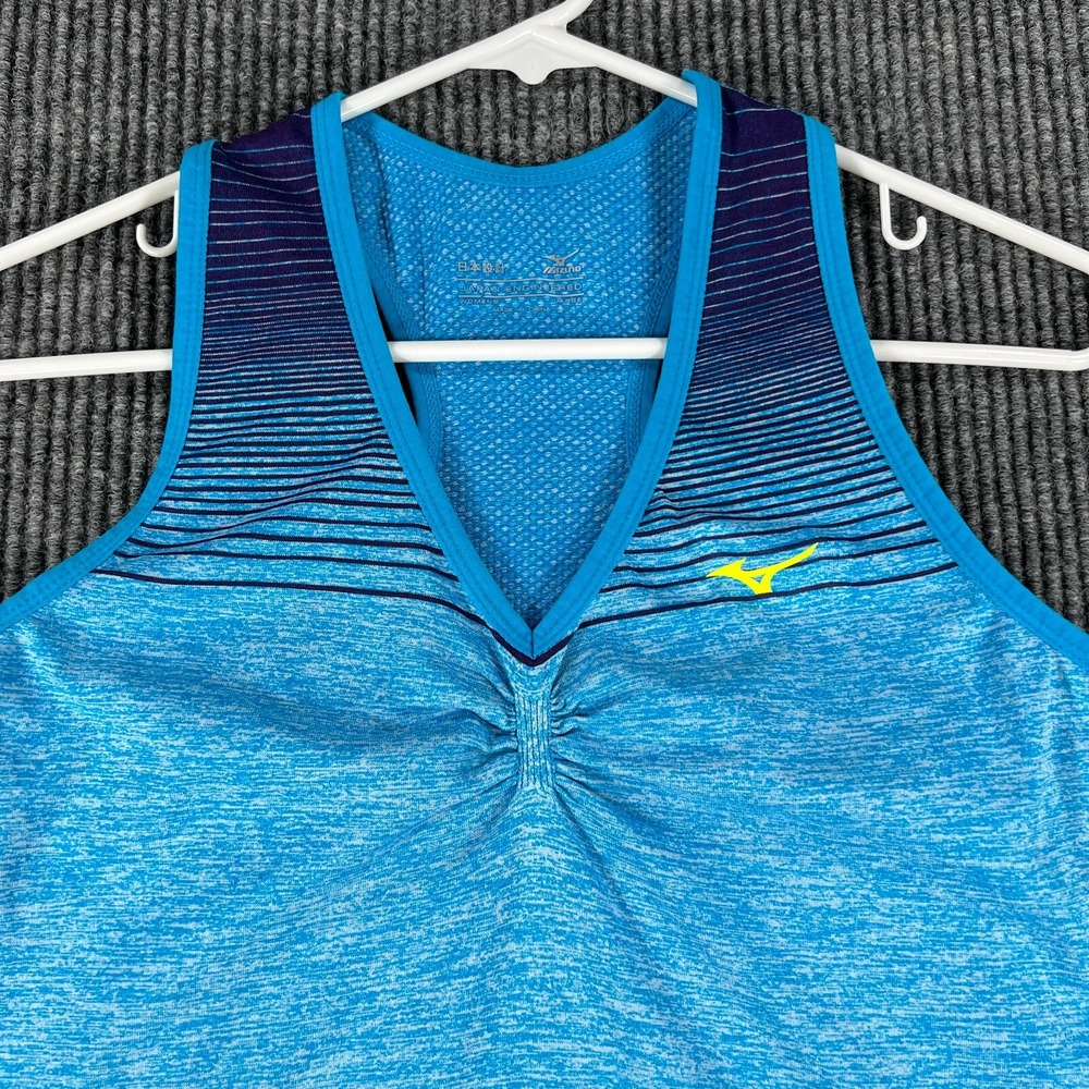 Mizuno Tank Top Shirt Womens Large Blue Sleeveless Active Casual Workout Gym